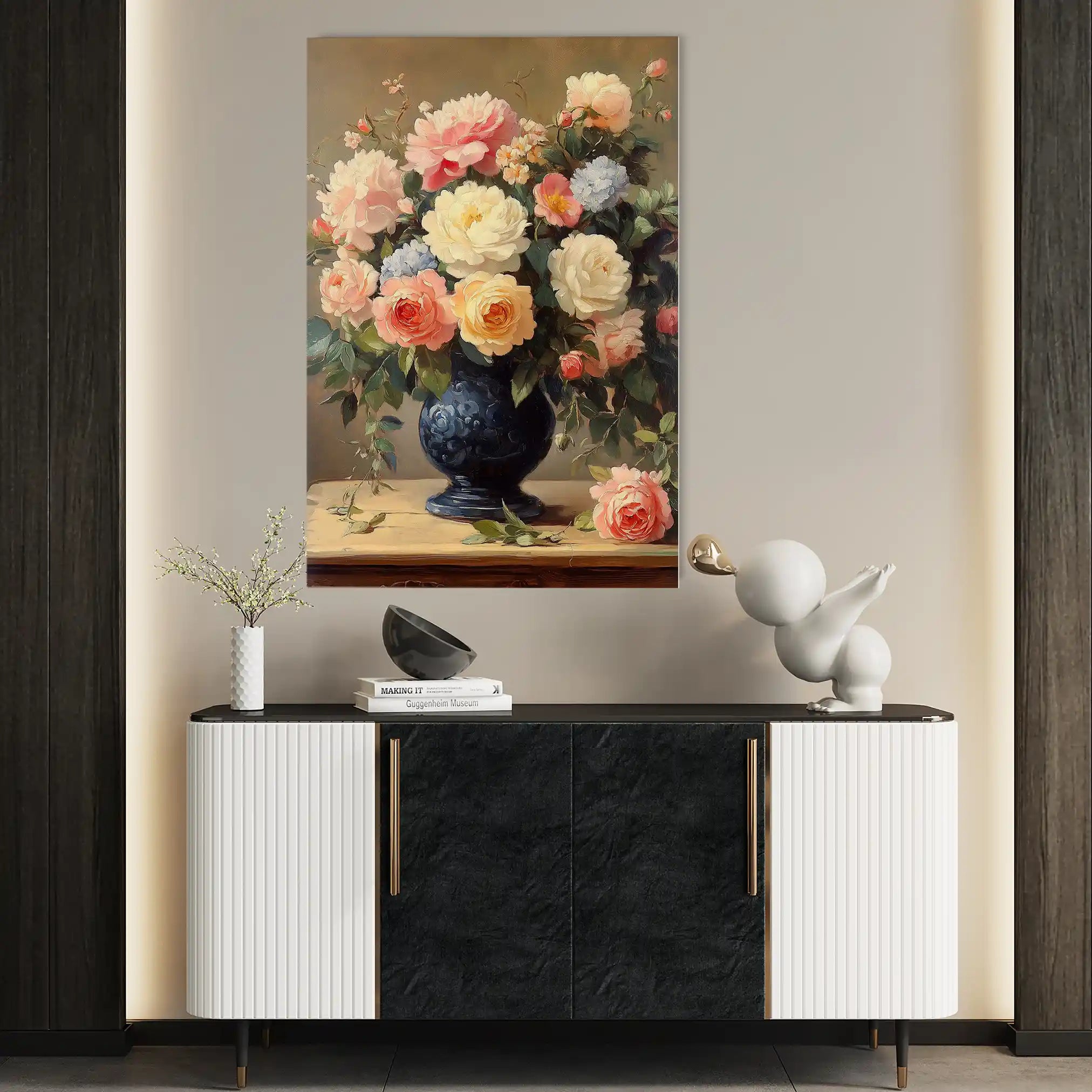 Floral 1238 Canvas Art 60 x 40 cm / Black