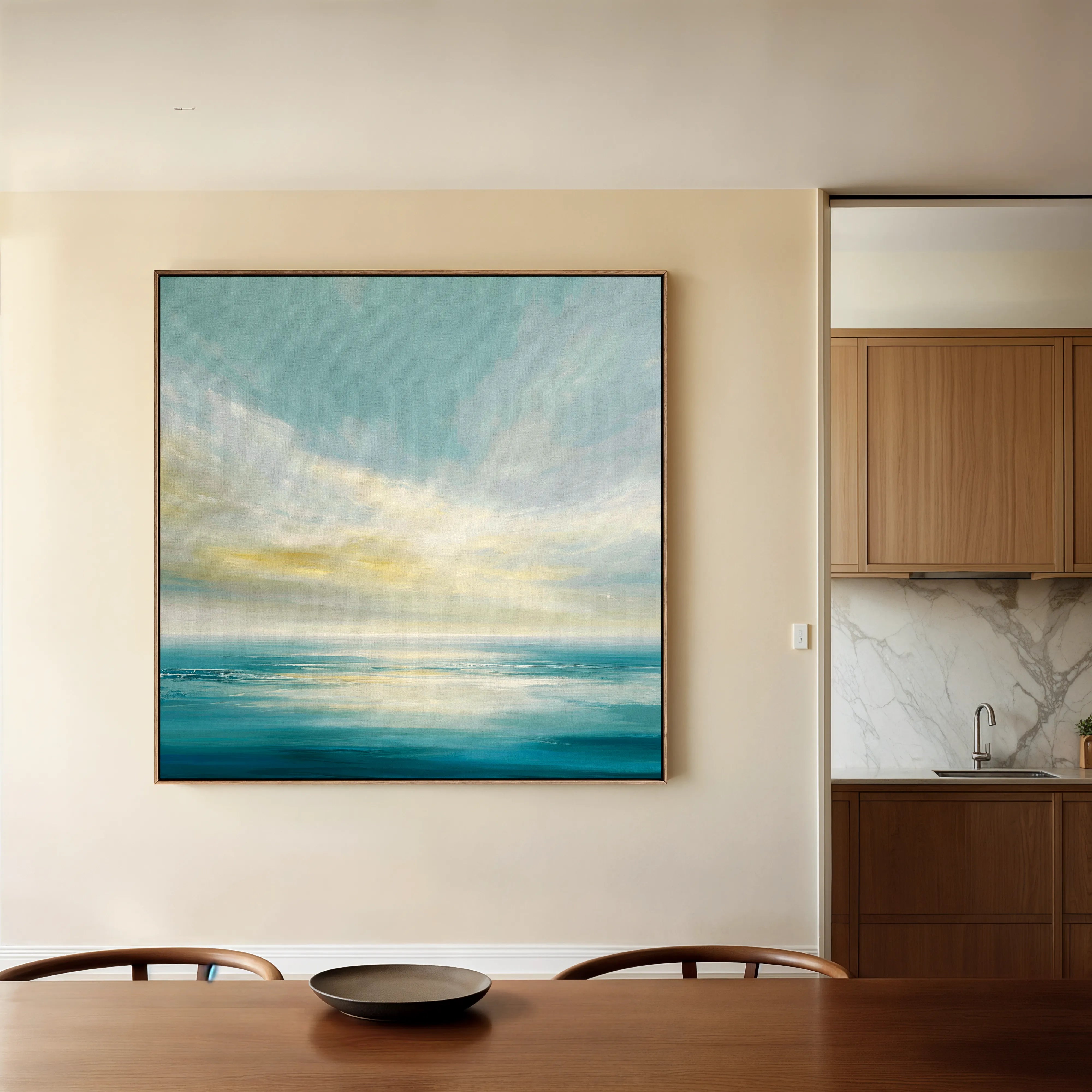 Abstract 1239 Canvas Art 16" x 16" / 40 x 40 cm / Black