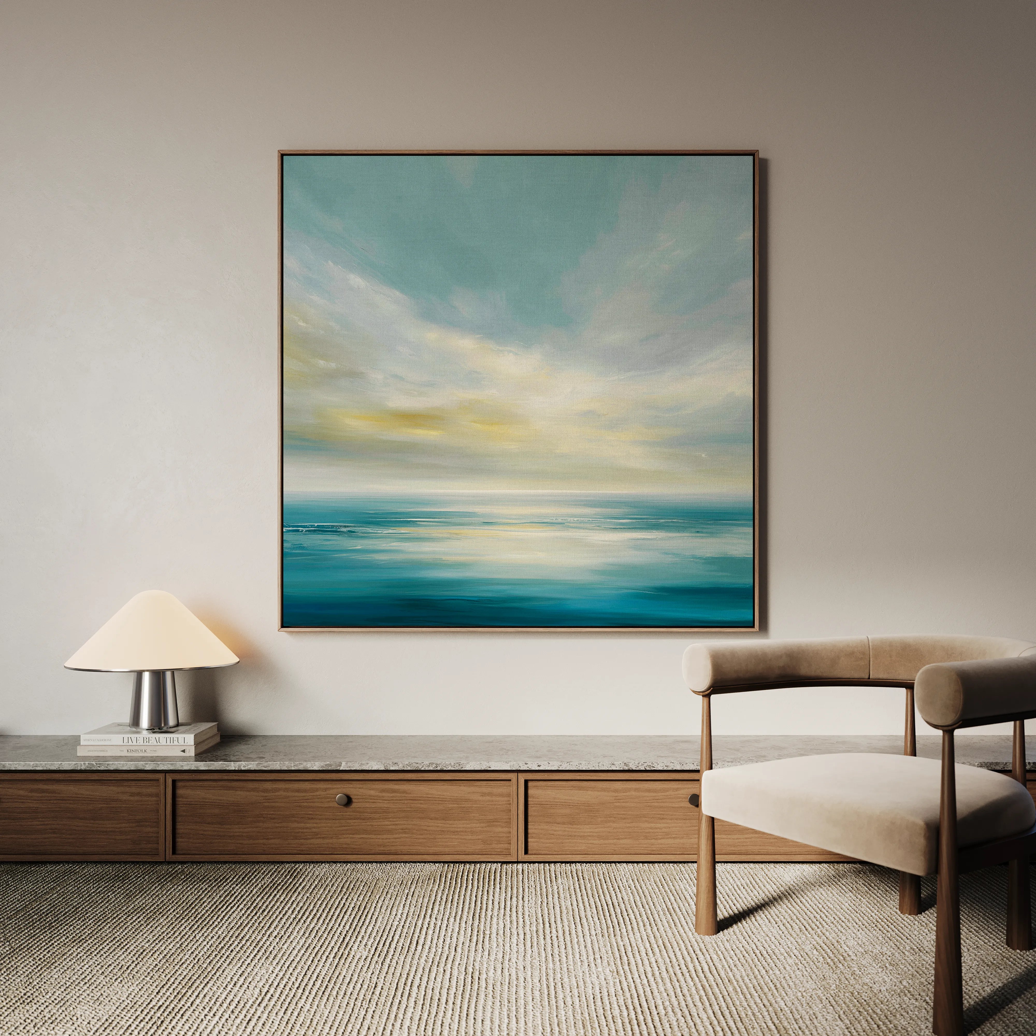 Abstract 1239 Canvas Art 16" x 16" / 40 x 40 cm / Black