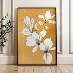 Floral 1239 Canvas Art 18" x 24" / 45 x 60 cm / Black