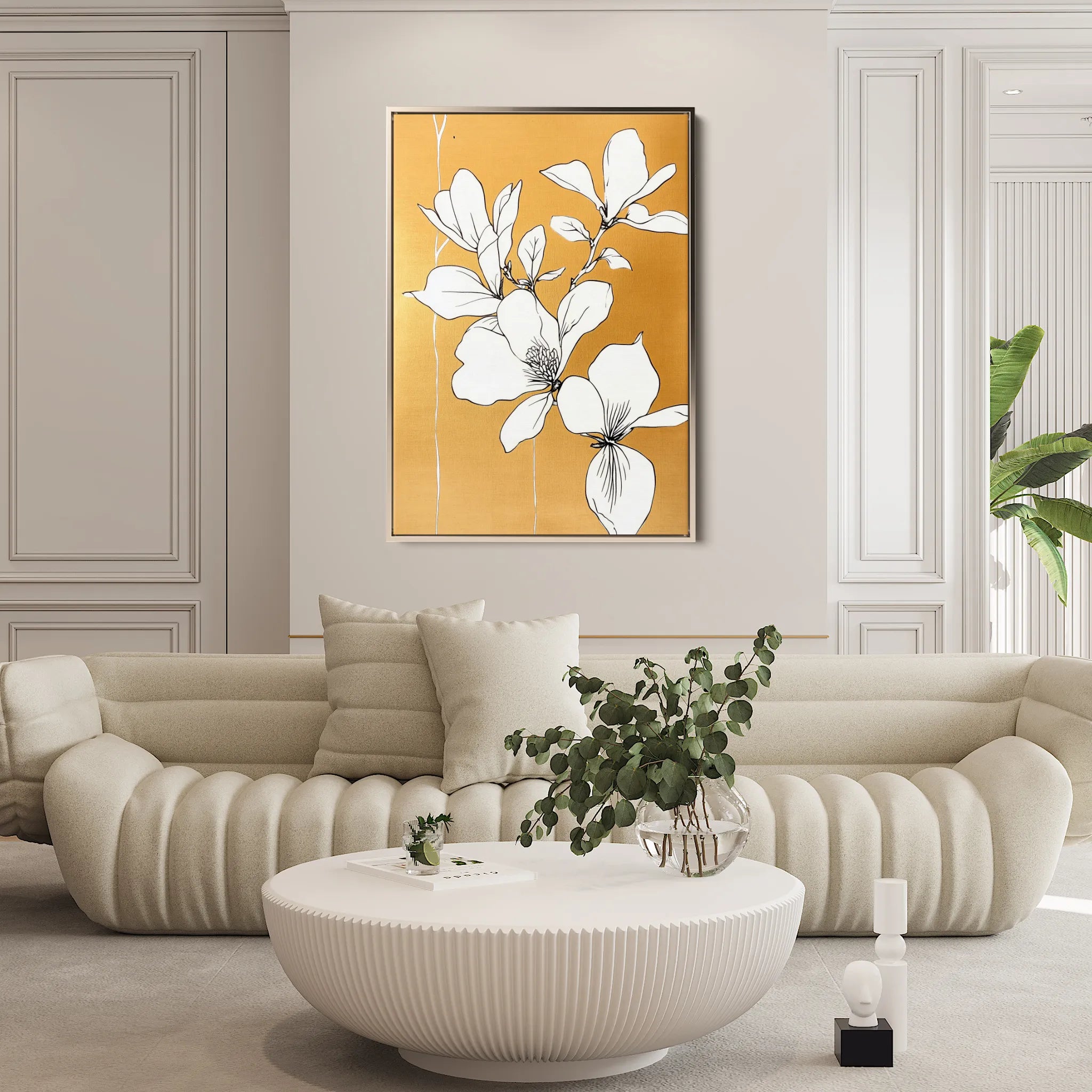 Floral 1239 Canvas Art 18" x 24" / 45 x 60 cm / Black