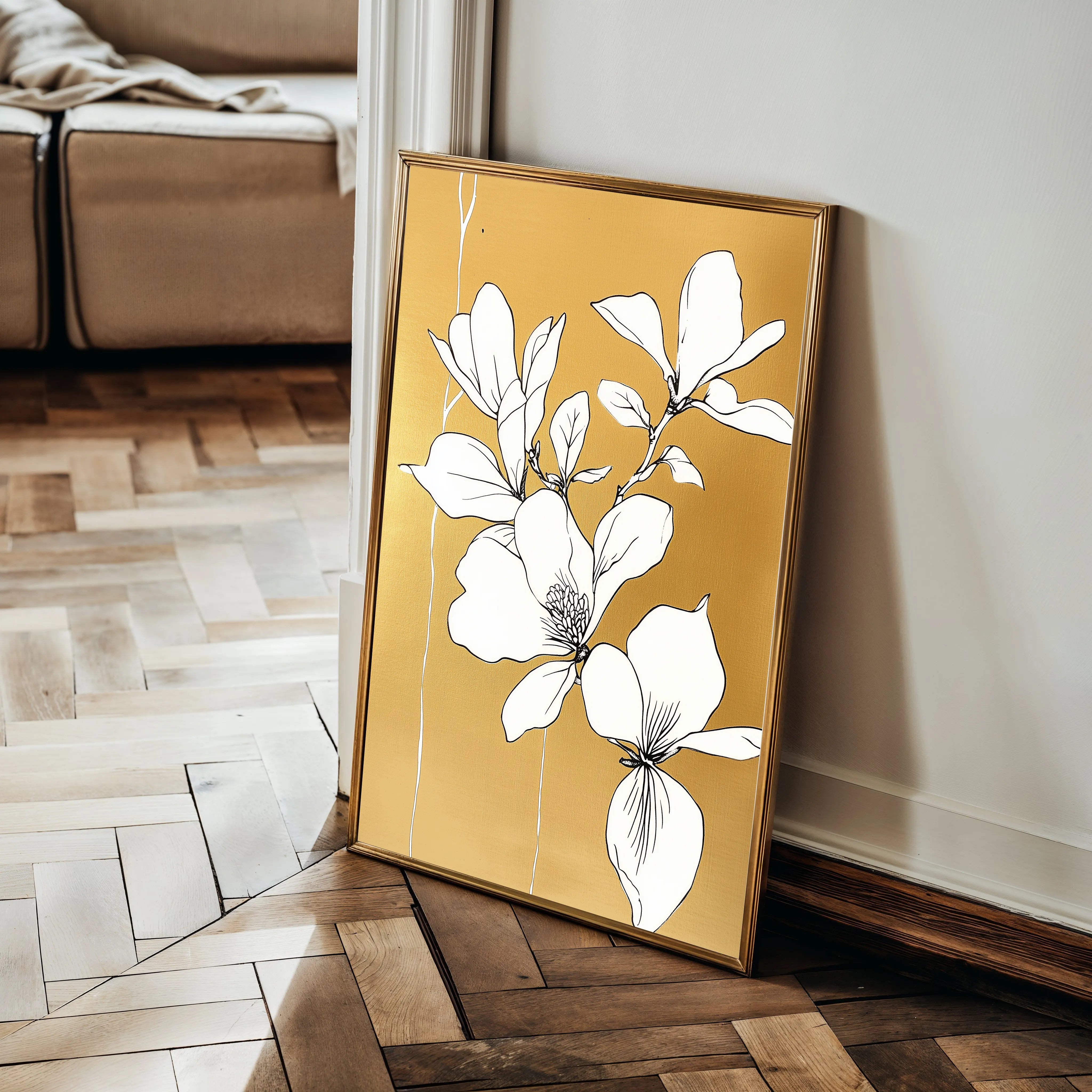 Floral 1239 Canvas Art 18" x 24" / 45 x 60 cm / Black
