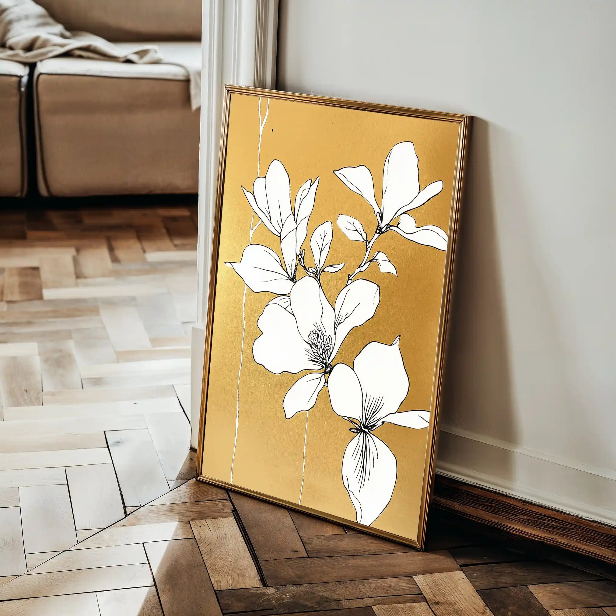 Floral 1239 Canvas Art 60 x 40 cm / Black