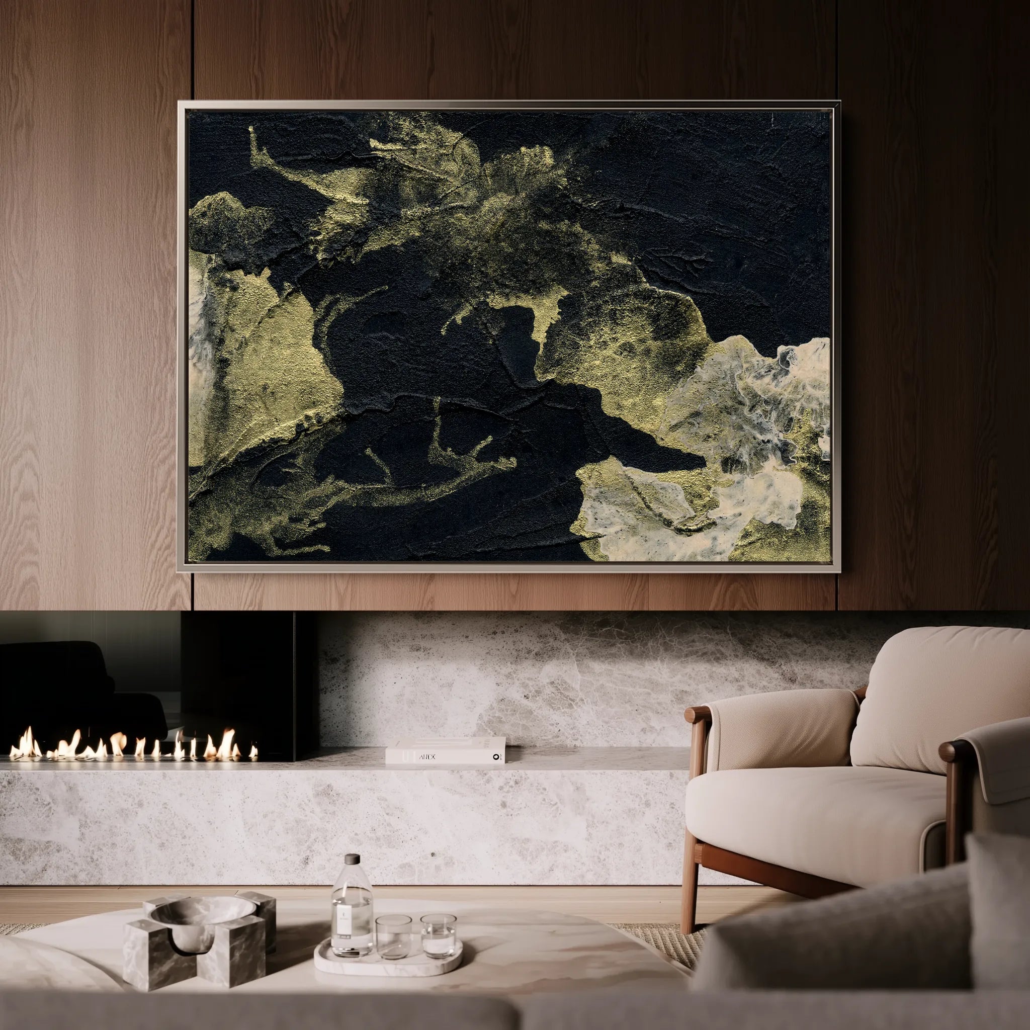 Abstract 124 Canvas Art 18" x 24" / 45 x 60 cm / Black