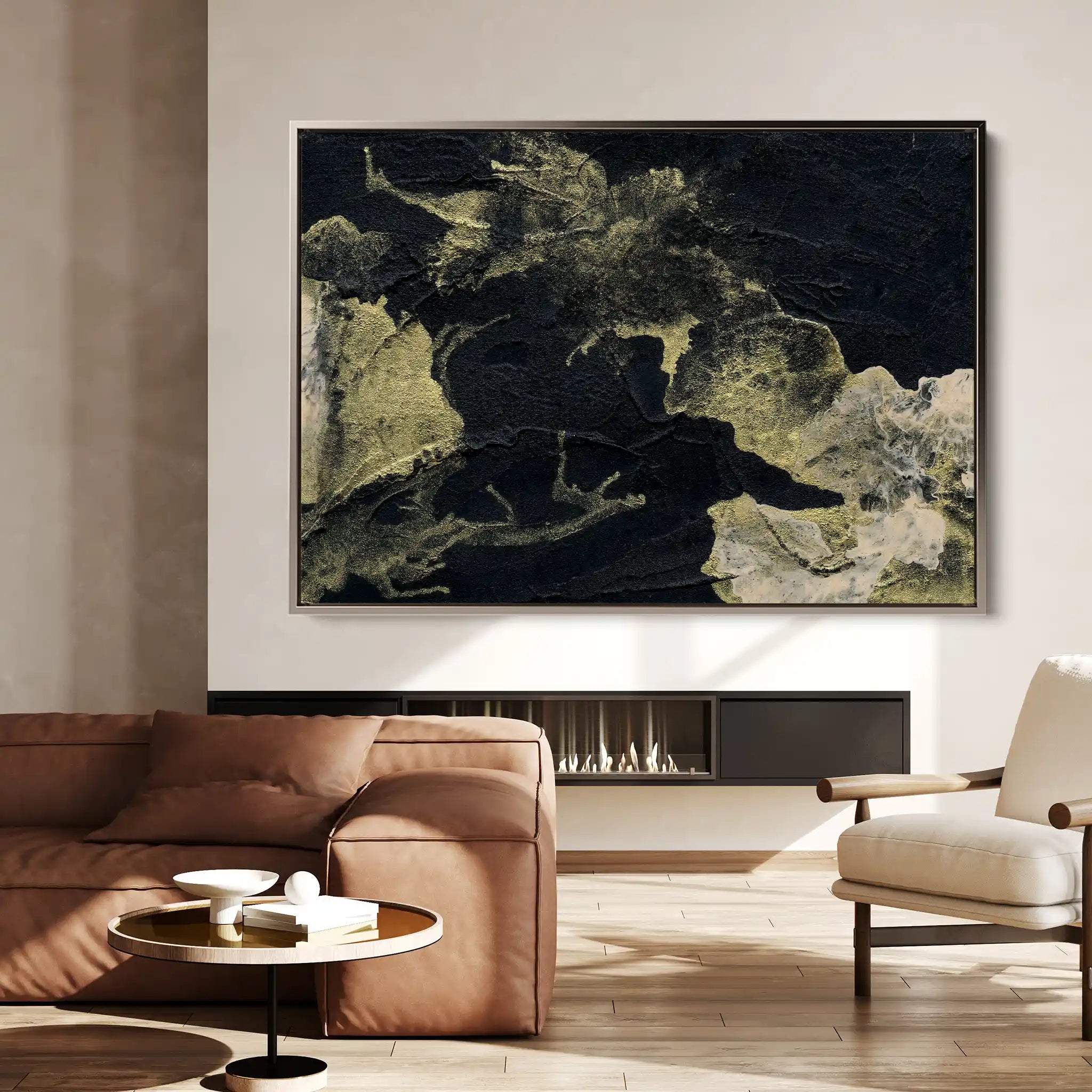Abstract 124 Canvas Art 60 x 40 cm / Black
