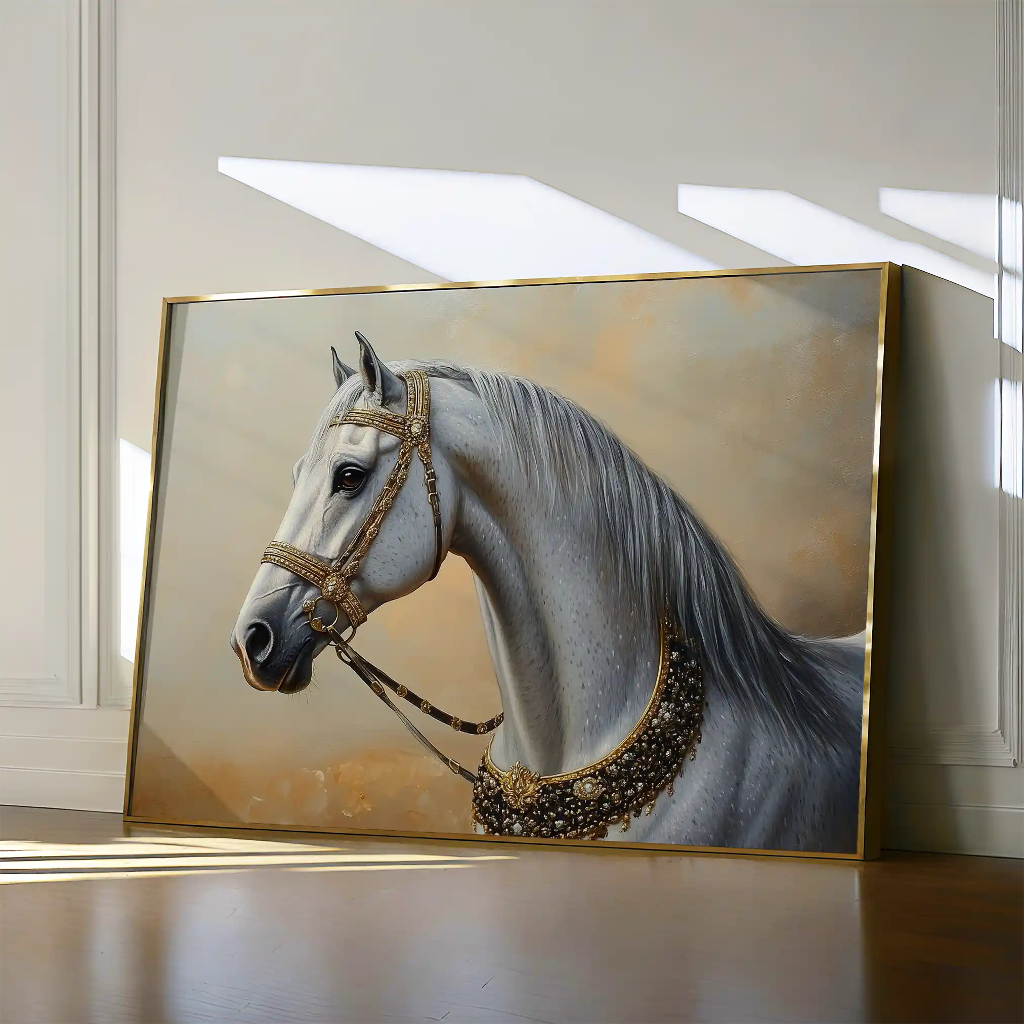 Horses 124 Canvas Art 60 x 40 cm / Black