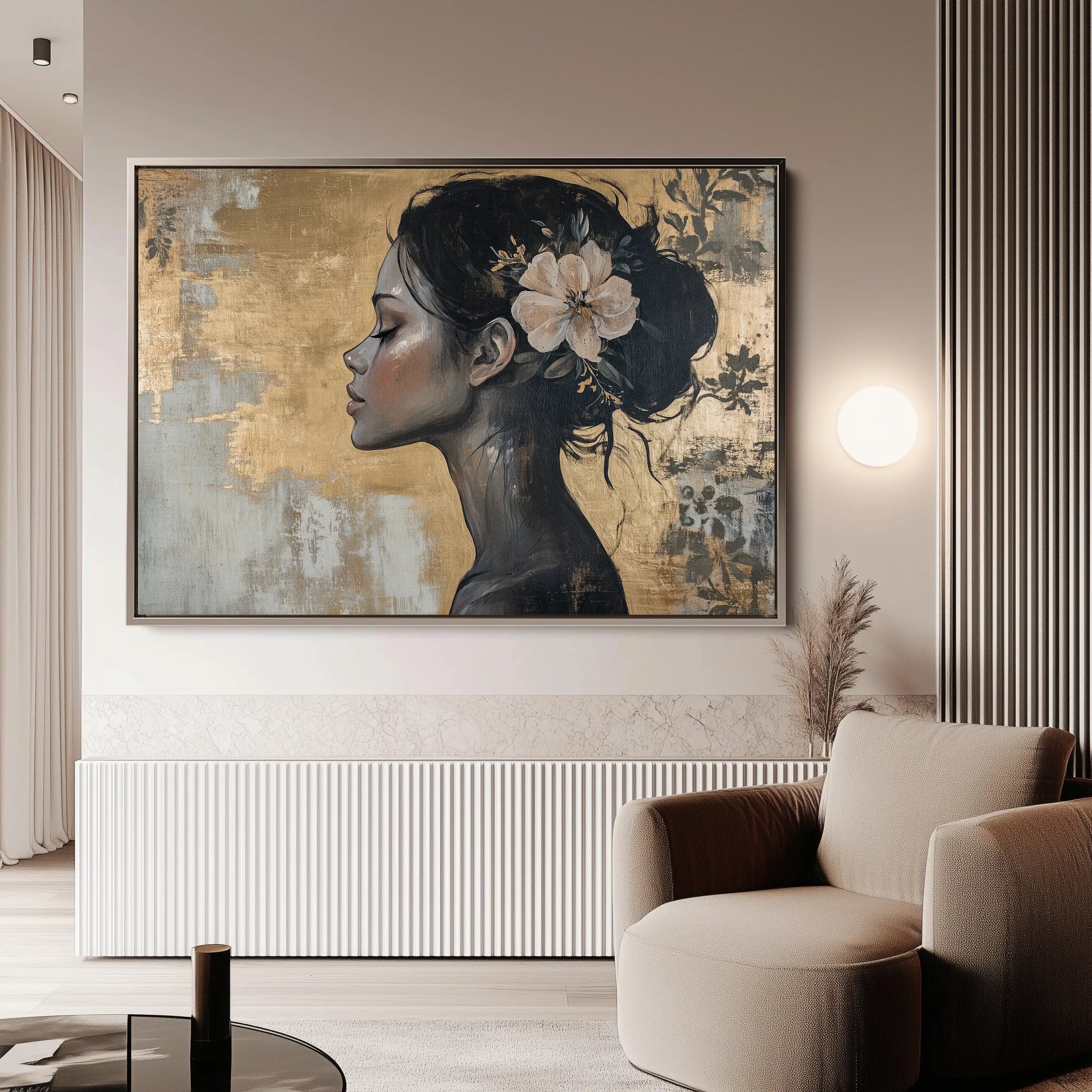 Portrait 124 Canvas Art 18" x 24" / 45 x 60 cm / Black
