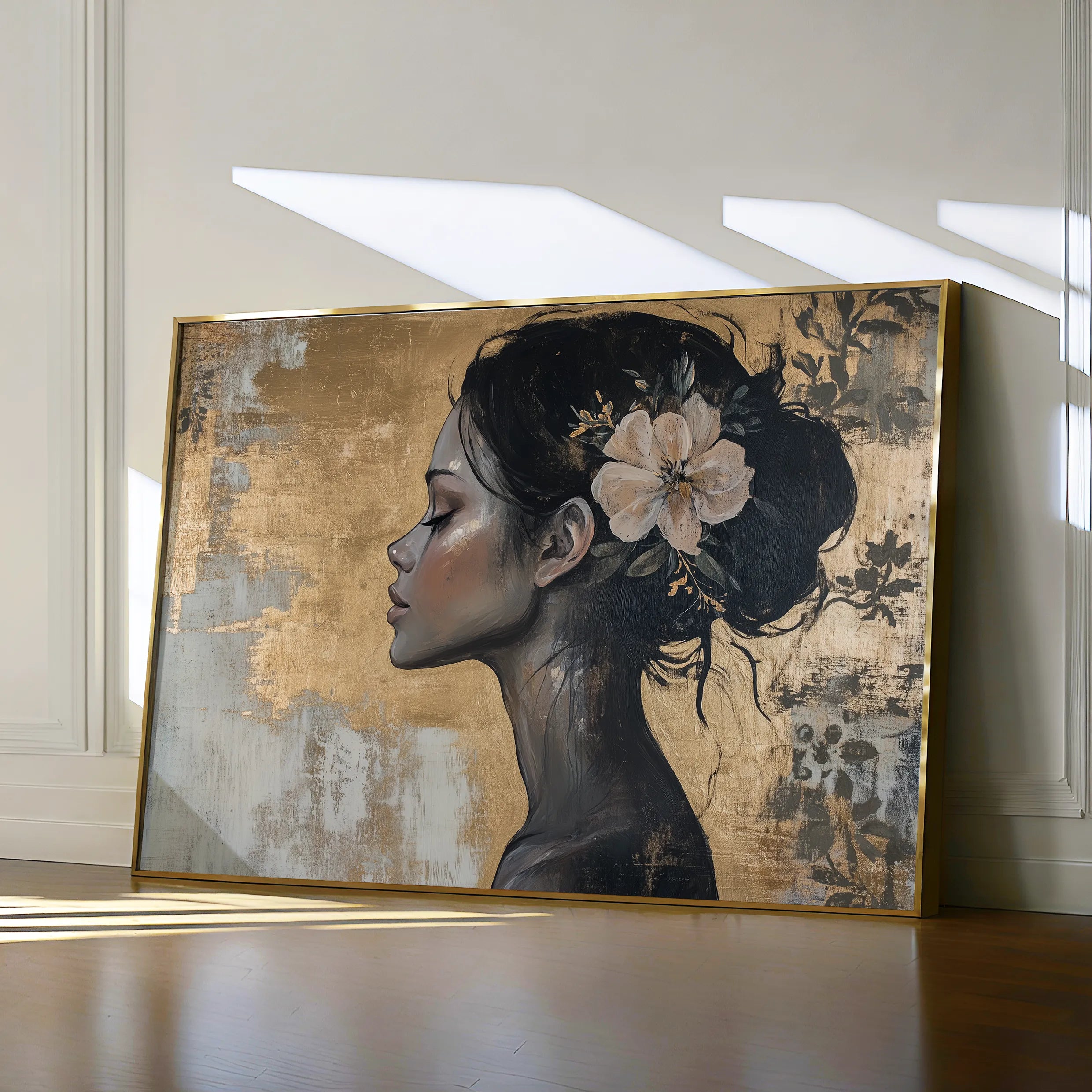 Portrait 124 Canvas Art 18" x 24" / 45 x 60 cm / Black