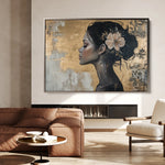 Portrait 124 Canvas Art 18" x 24" / 45 x 60 cm / Black