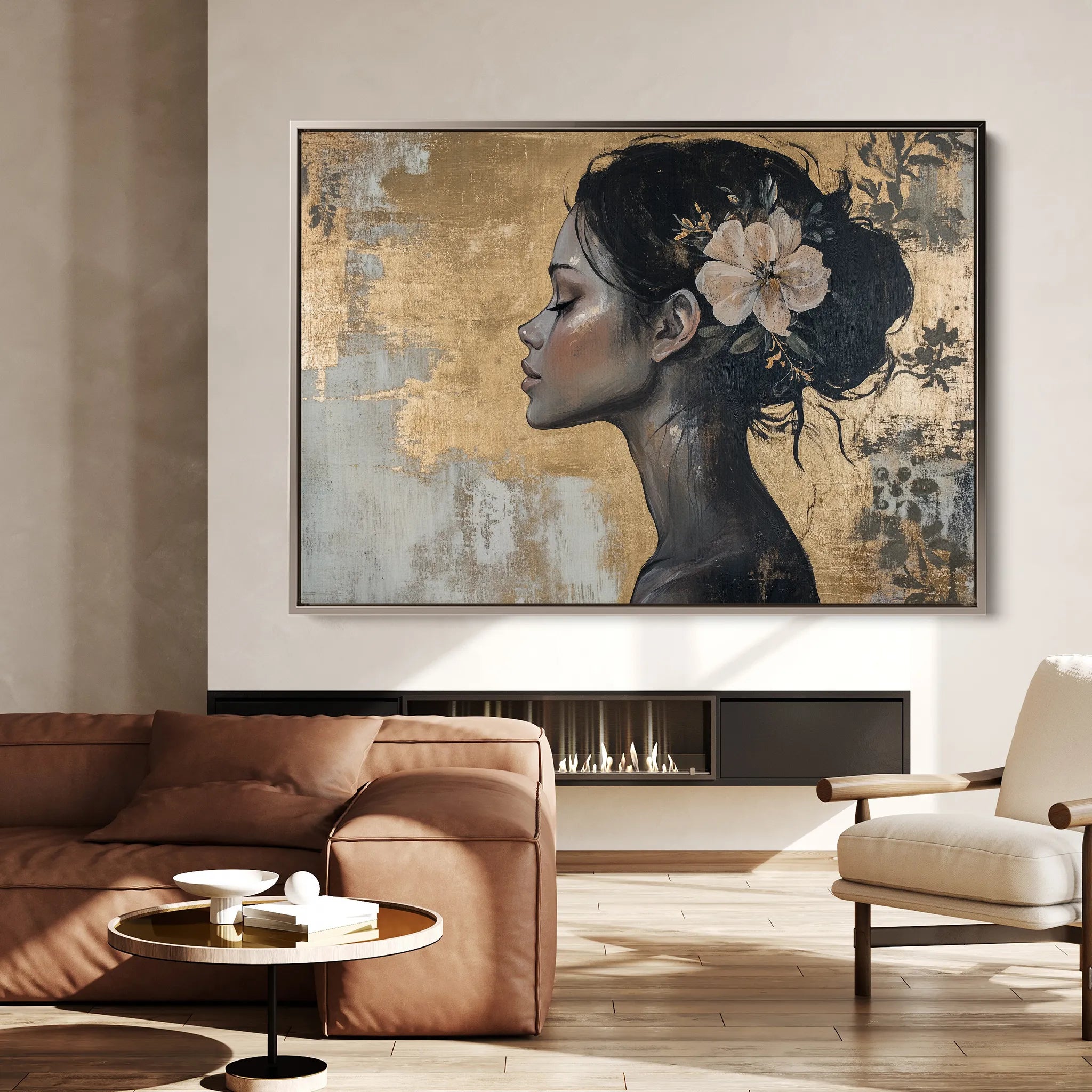 Portrait 124 Canvas Art 18" x 24" / 45 x 60 cm / Black