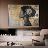 Portrait 124 Canvas Art 18" x 24" / 45 x 60 cm / Black