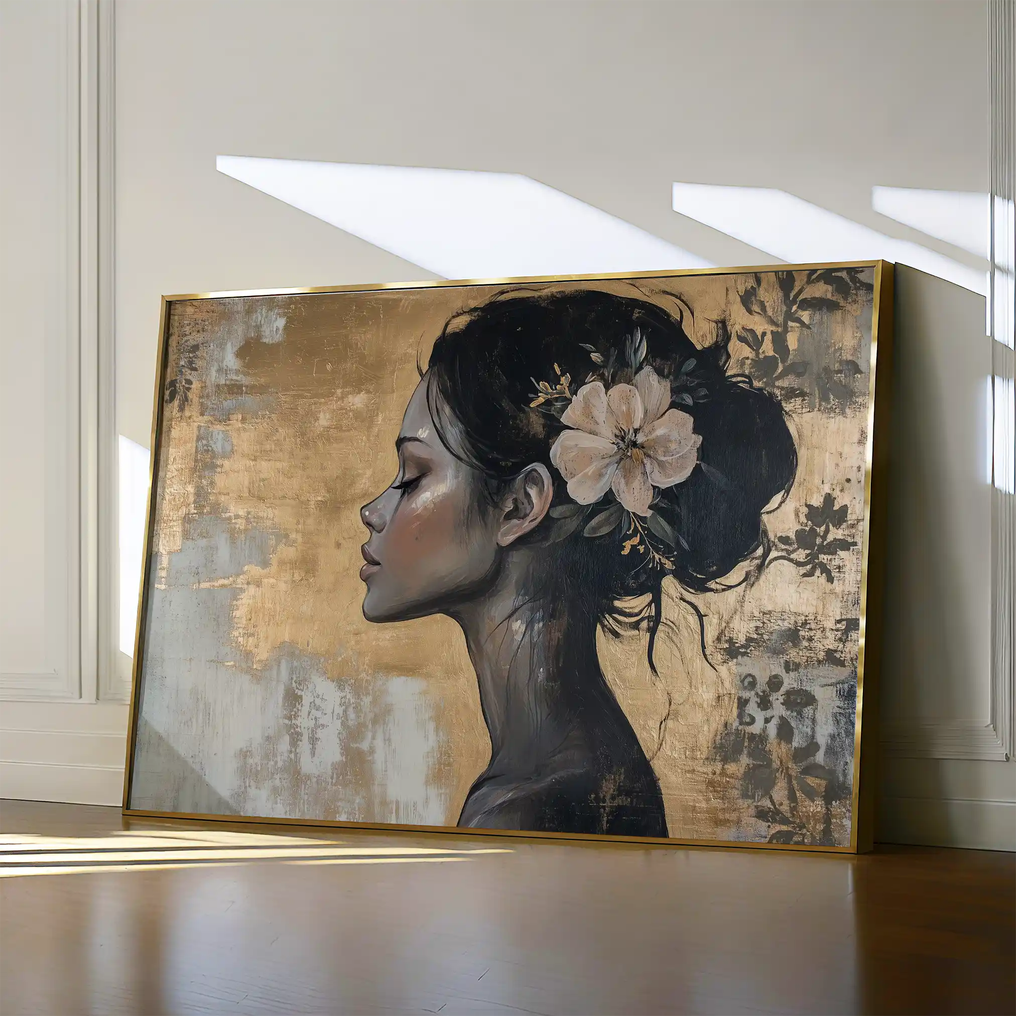 Portrait 124 Canvas Art 60 x 40 cm / Black