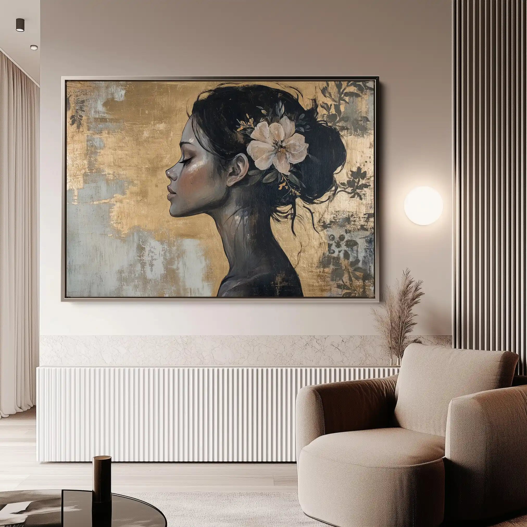 Portrait 124 Canvas Art 60 x 40 cm / Black