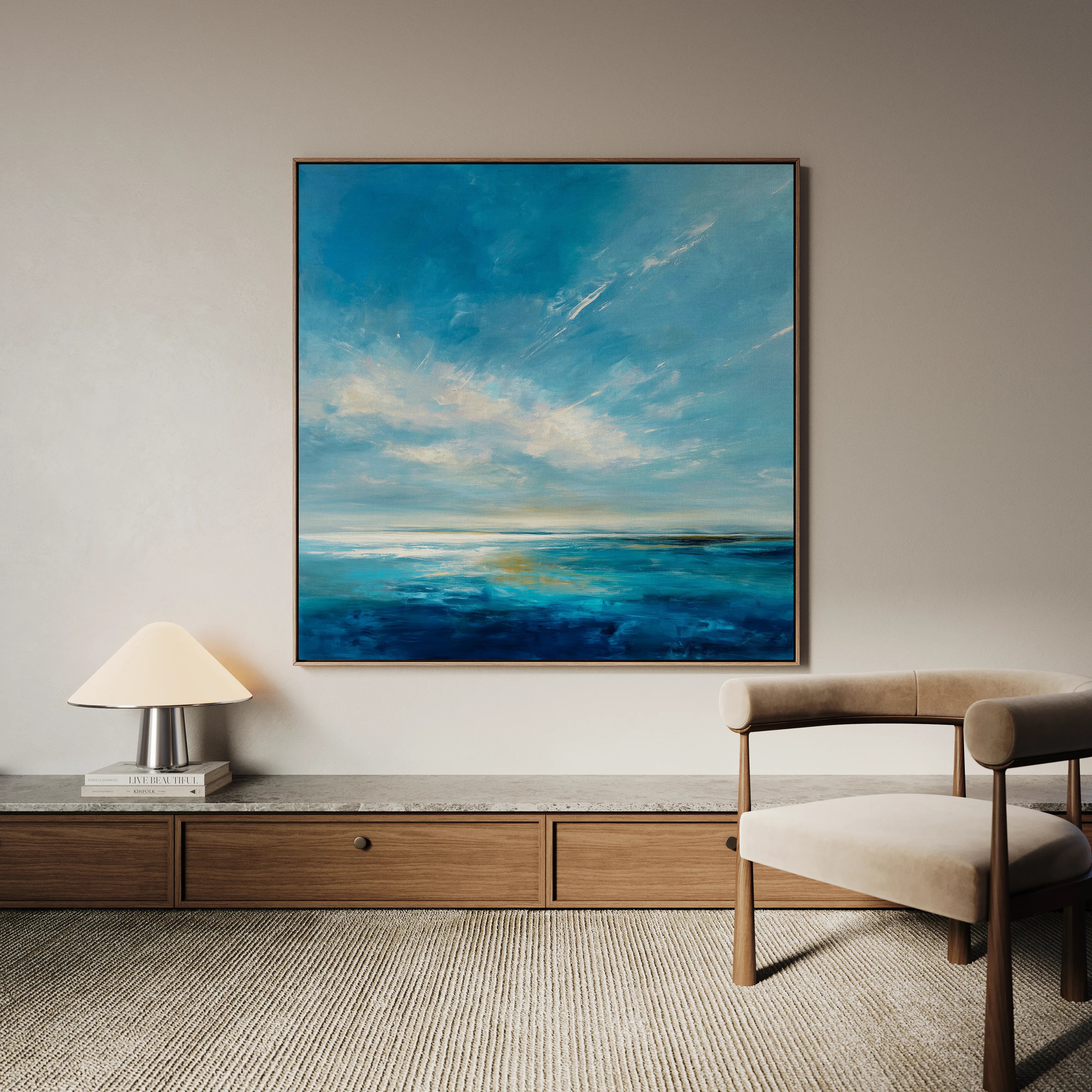 Abstract 1240 Canvas Art 16" x 16" / 40 x 40 cm / Black