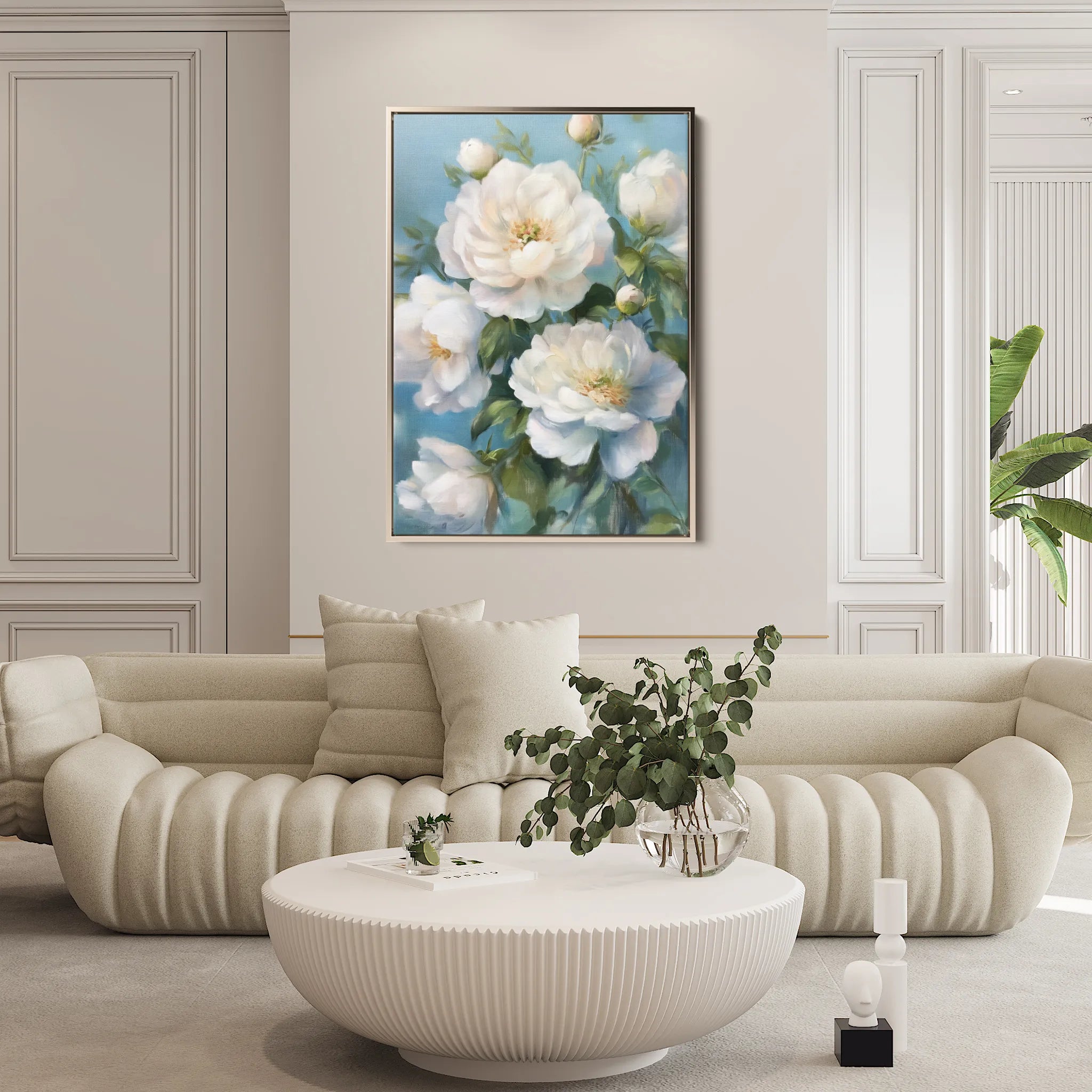 Floral 1240 Canvas Art 18" x 24" / 45 x 60 cm / Black