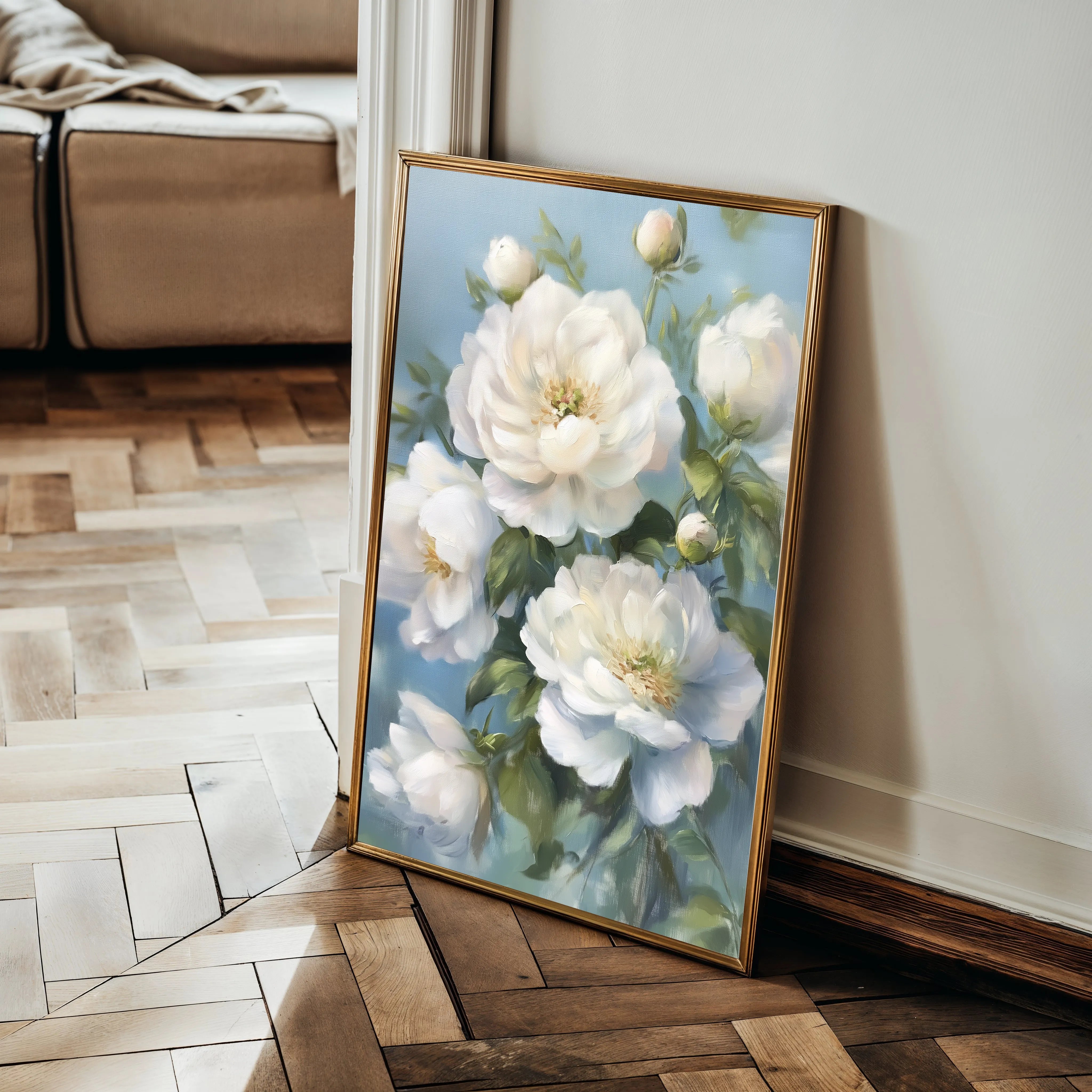 Floral 1240 Canvas Art 18" x 24" / 45 x 60 cm / Black