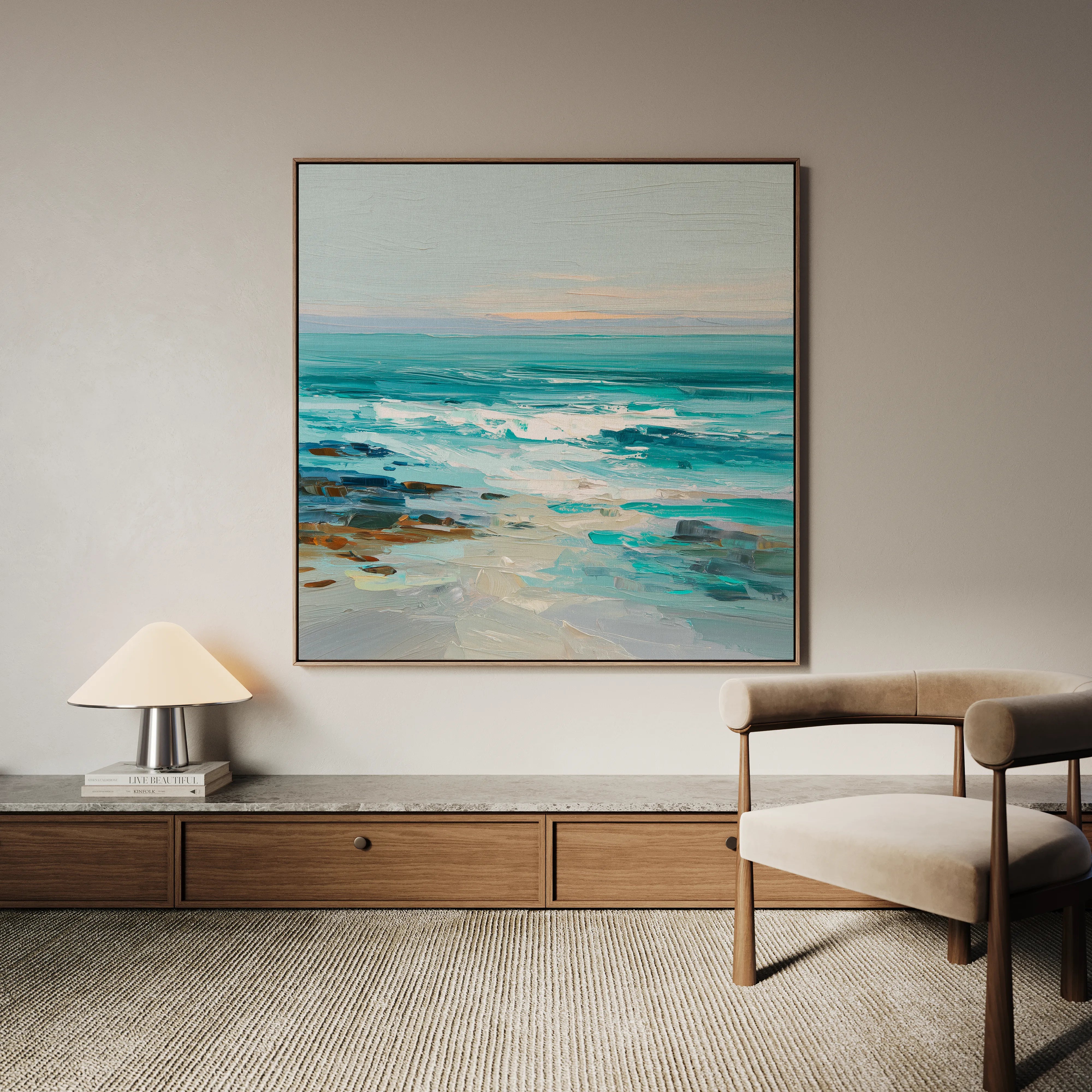 Abstract 1241 Canvas Art 16" x 16" / 40 x 40 cm / Black