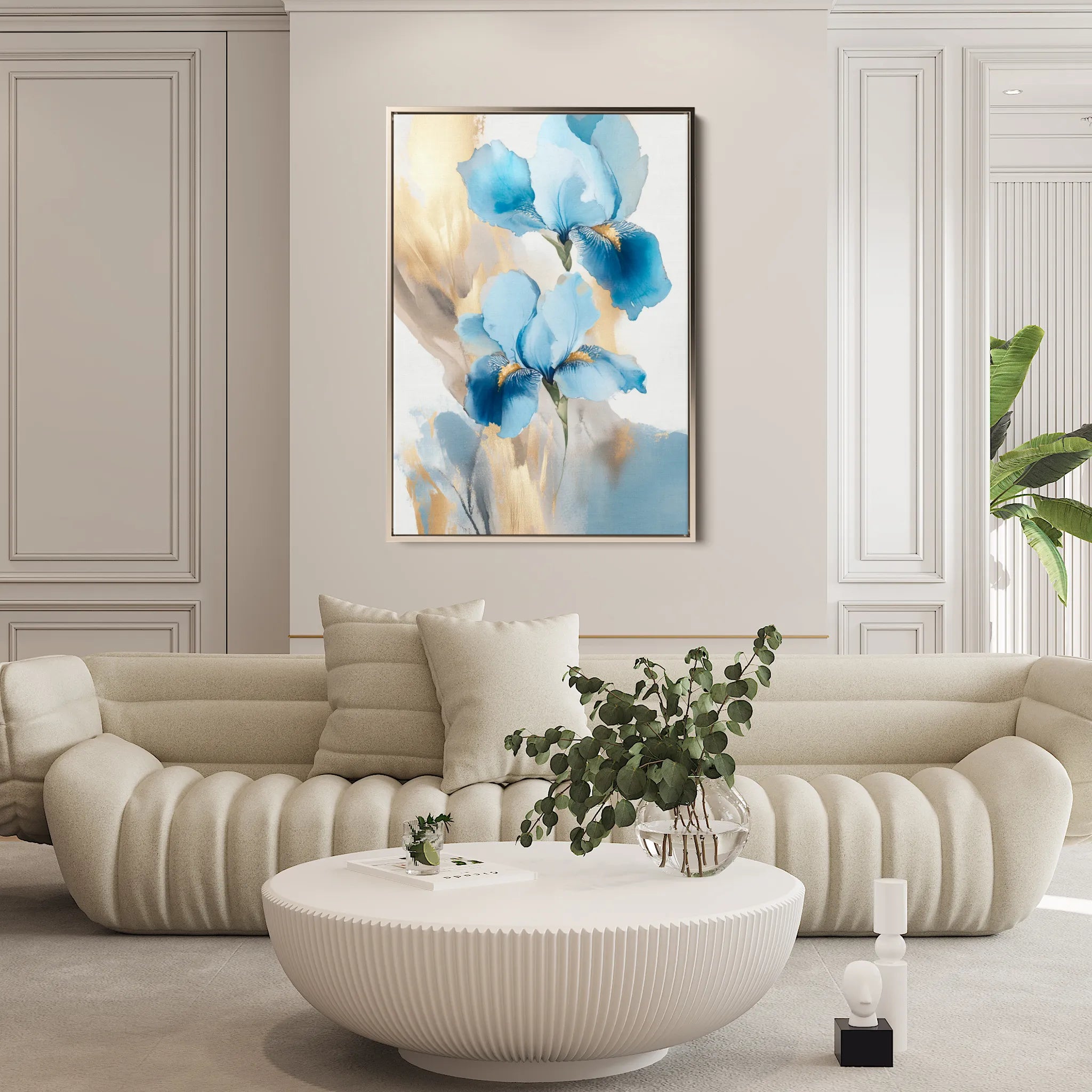 Floral 1241 Canvas Art 18" x 24" / 45 x 60 cm / Black