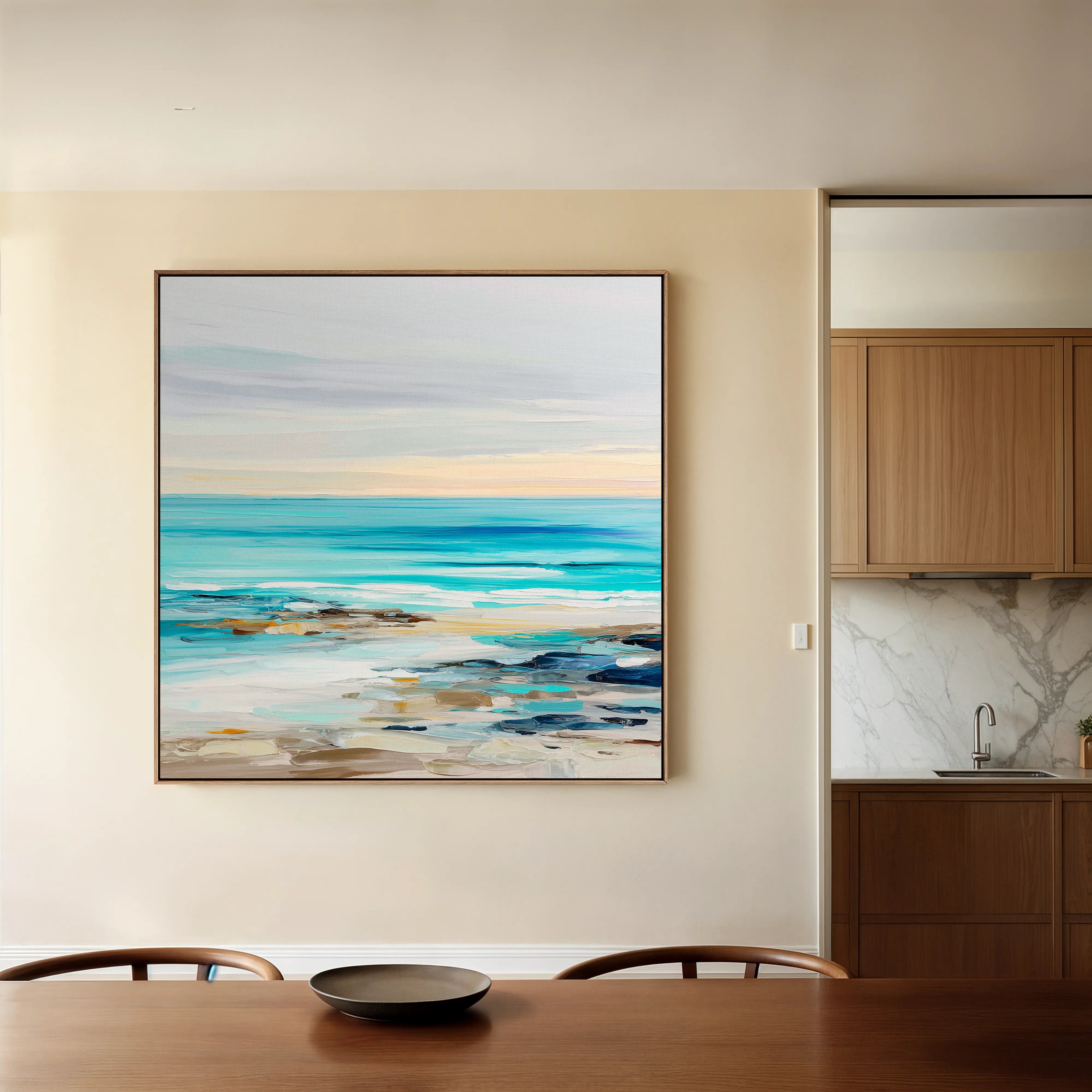 Abstract 1242 Canvas Art 16" x 16" / 40 x 40 cm / Black