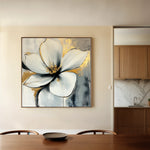 Floral 1242 Canvas Art 16" x 16" / 40 x 40 cm / Black