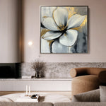 Floral 1242 Canvas Art 16" x 16" / 40 x 40 cm / Black