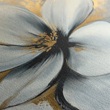 Floral 1242 Canvas Art 16" x 16" / 40 x 40 cm / Black