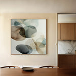 Abstract 1243 Canvas Art 16" x 16" / 40 x 40 cm / Black
