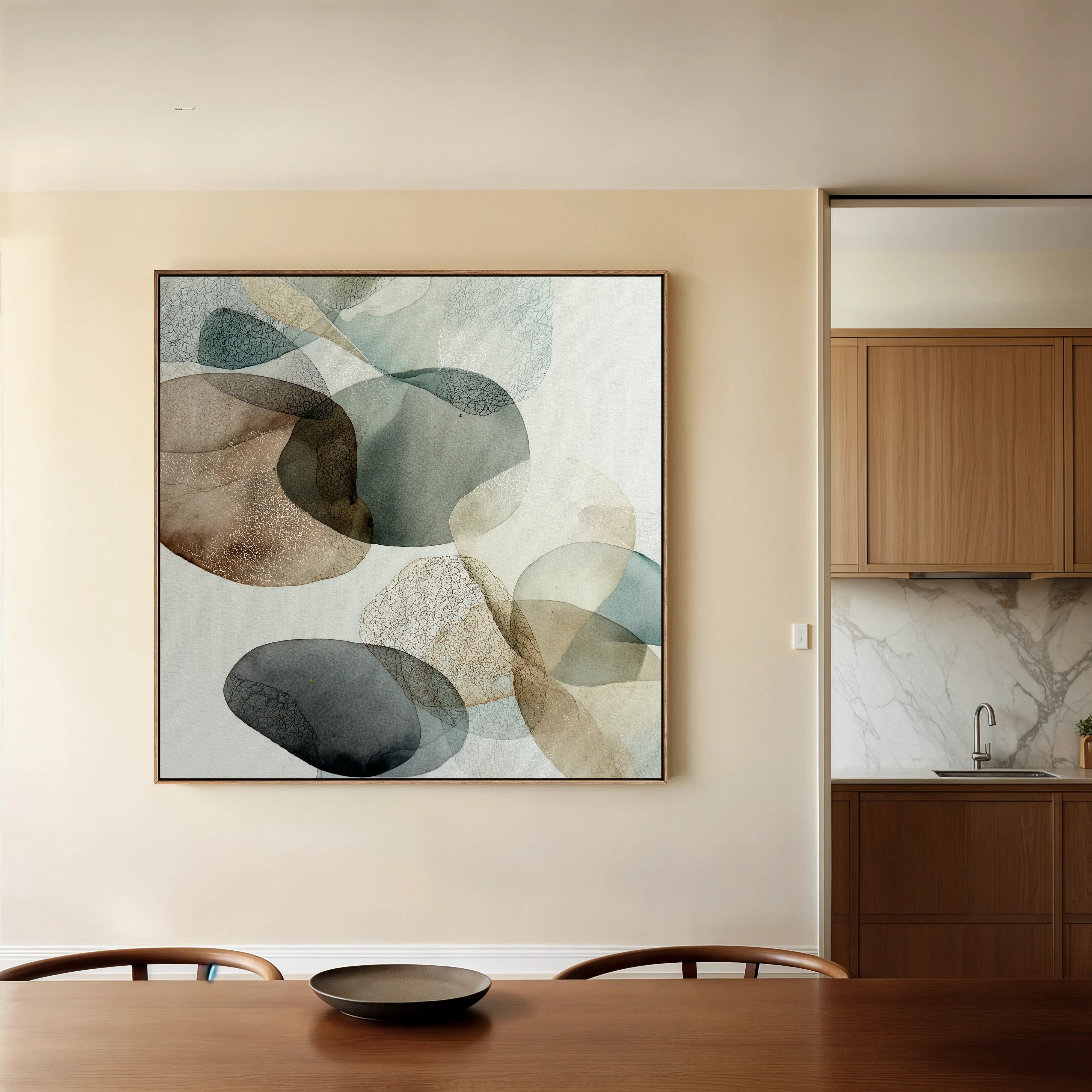 Abstract 1243 Canvas Art 16" x 16" / 40 x 40 cm / Black