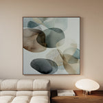 Abstract 1243 Canvas Art 16" x 16" / 40 x 40 cm / Black