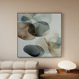 Abstract 1243 Canvas Art 16" x 16" / 40 x 40 cm / Black