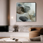 Abstract 1243 Canvas Art 16" x 16" / 40 x 40 cm / Black