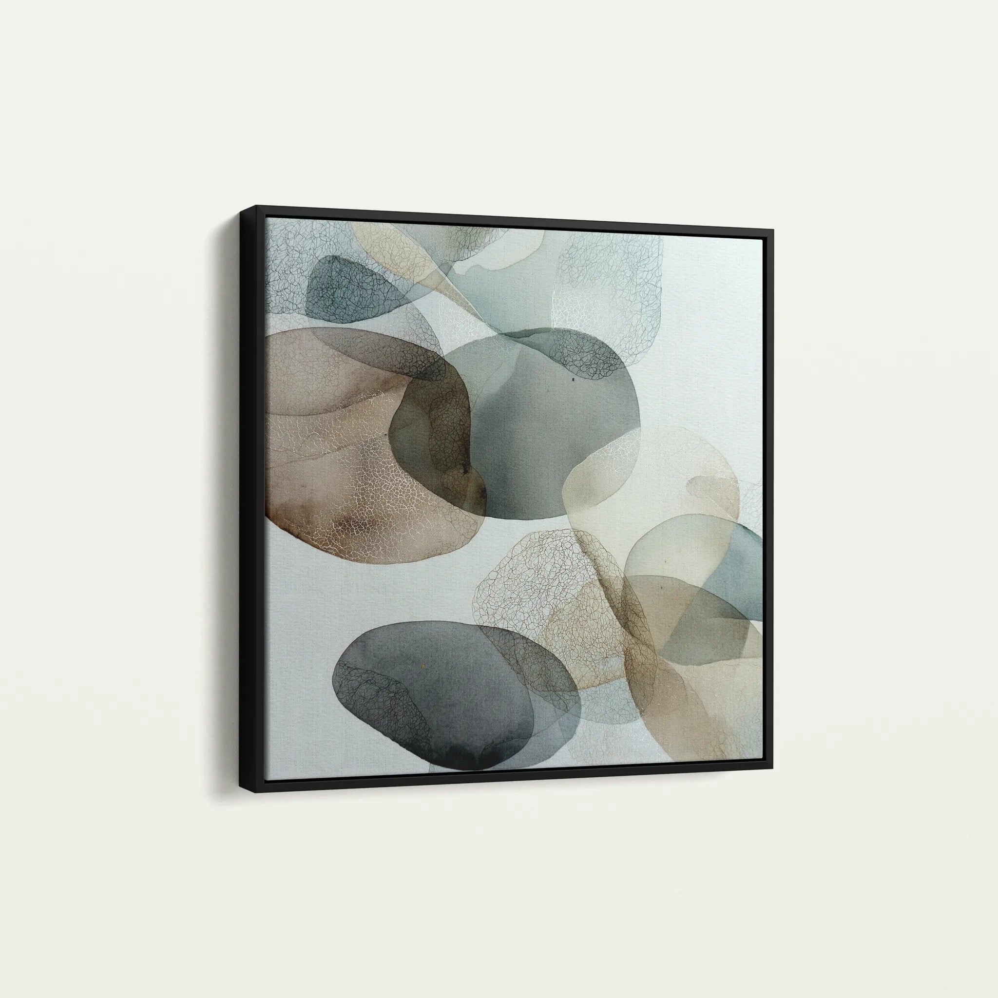 Abstract 1243 Canvas Art 16" x 16" / 40 x 40 cm / Black