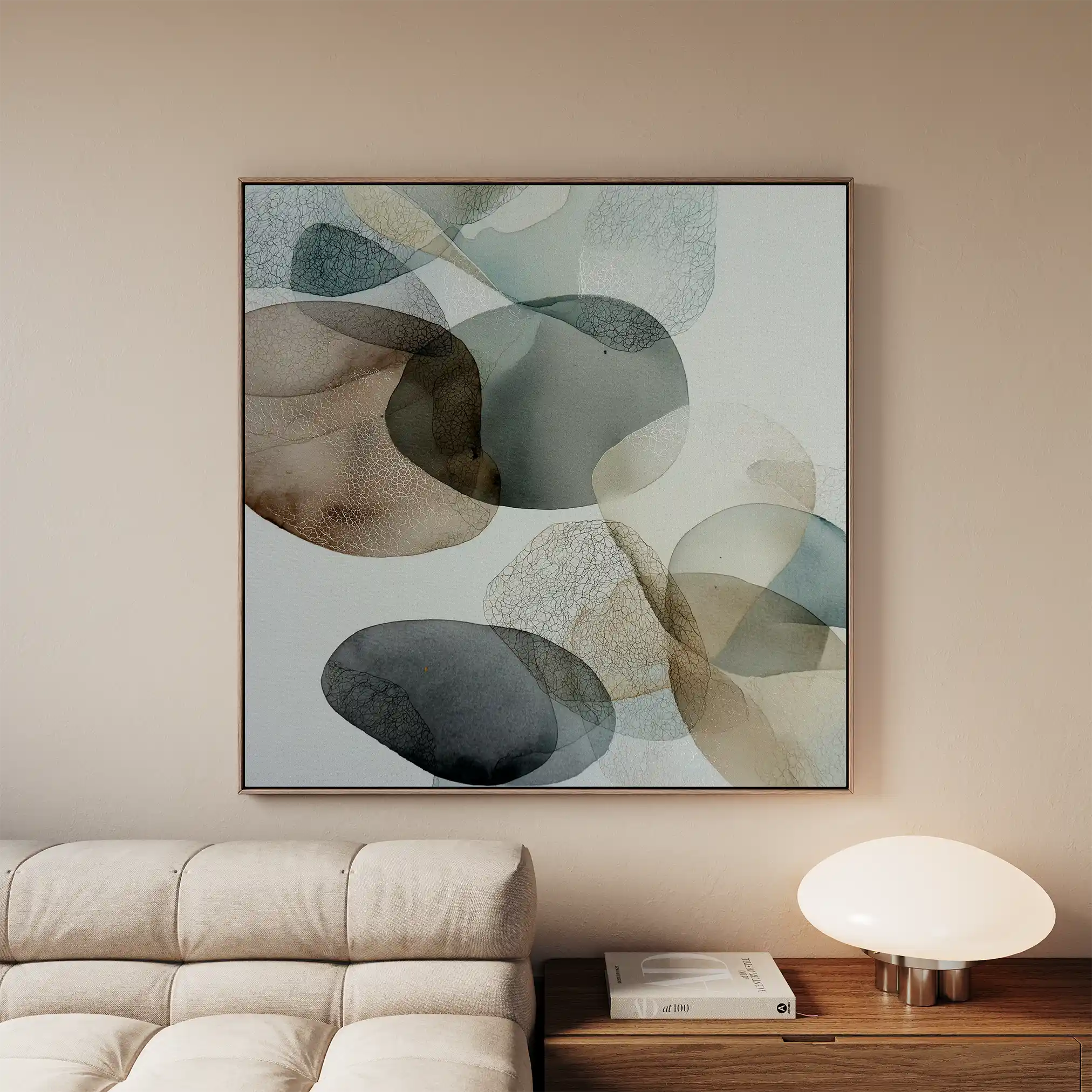 Abstract 1243 Canvas Art 60 x 60 cm / Black