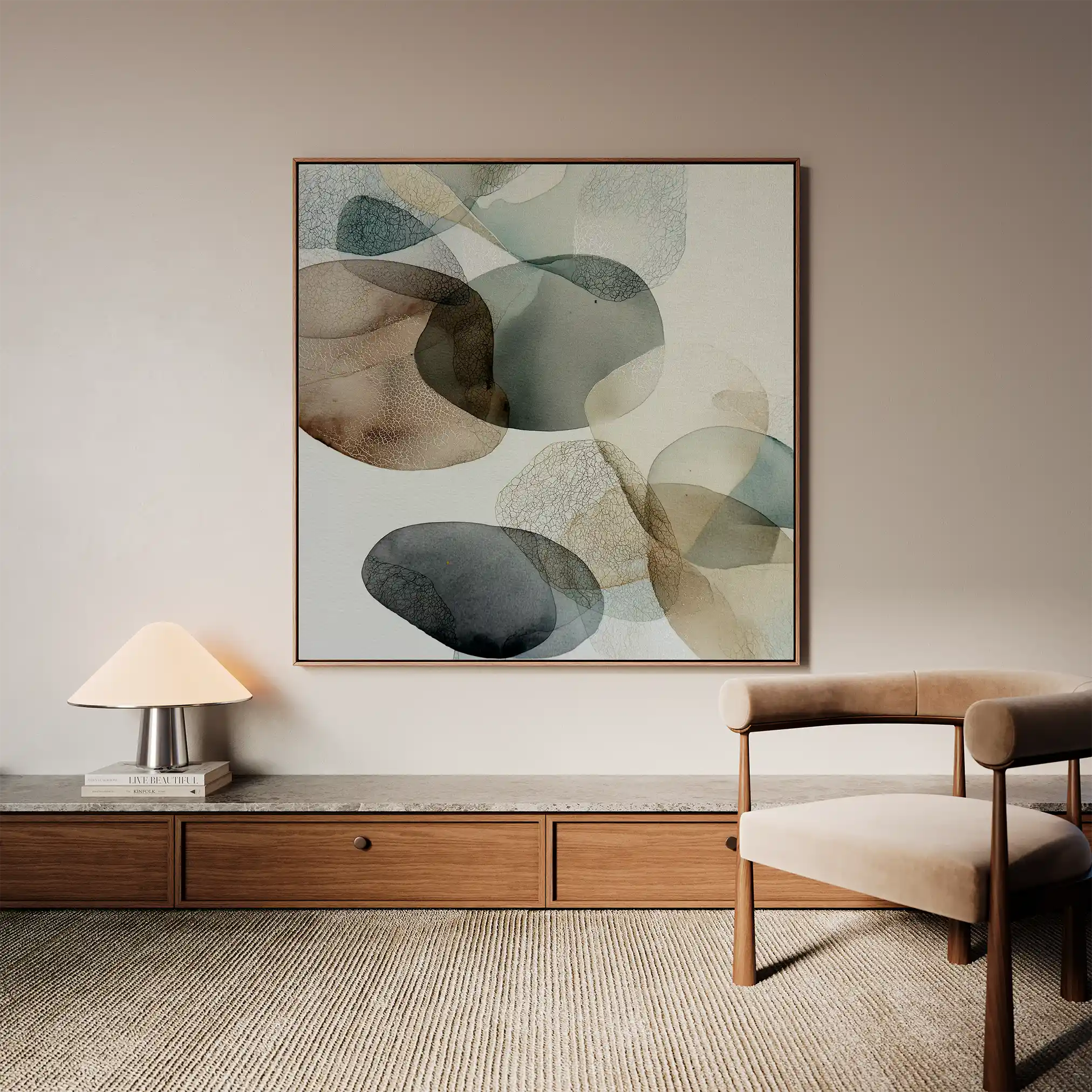 Abstract 1243 Canvas Art 60 x 60 cm / Black