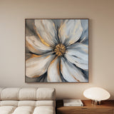 Floral 1243 Canvas Art 16" x 16" / 40 x 40 cm / Black