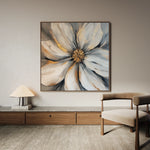 Floral 1243 Canvas Art 16" x 16" / 40 x 40 cm / Black