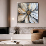 Floral 1243 Canvas Art 16" x 16" / 40 x 40 cm / Black