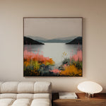 Abstract 1244 Canvas Art 16" x 16" / 40 x 40 cm / Black