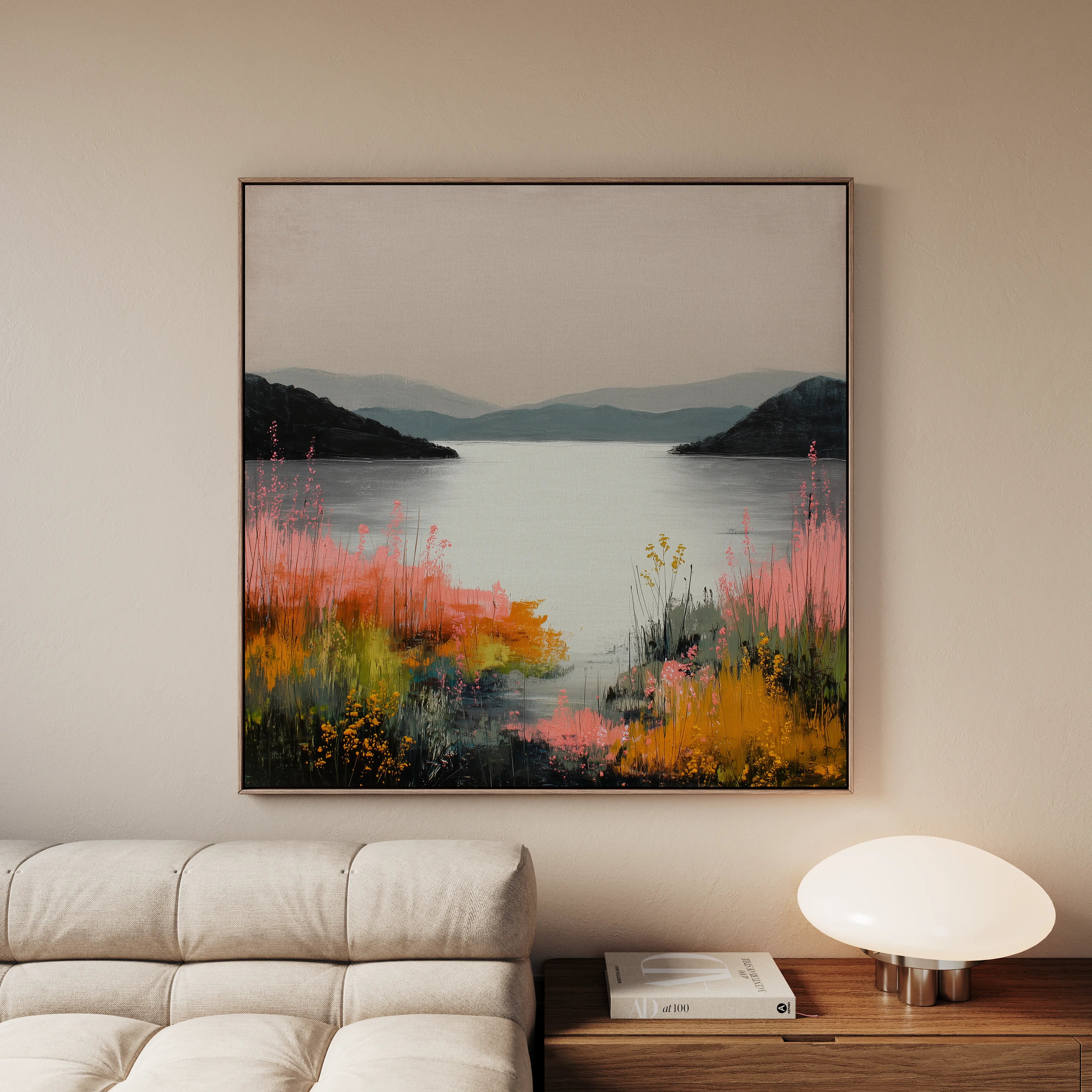 Abstract 1244 Canvas Art 16" x 16" / 40 x 40 cm / Black