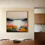 Abstract 1244 Canvas Art 16" x 16" / 40 x 40 cm / Black