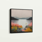 Abstract 1244 Canvas Art 16" x 16" / 40 x 40 cm / Black