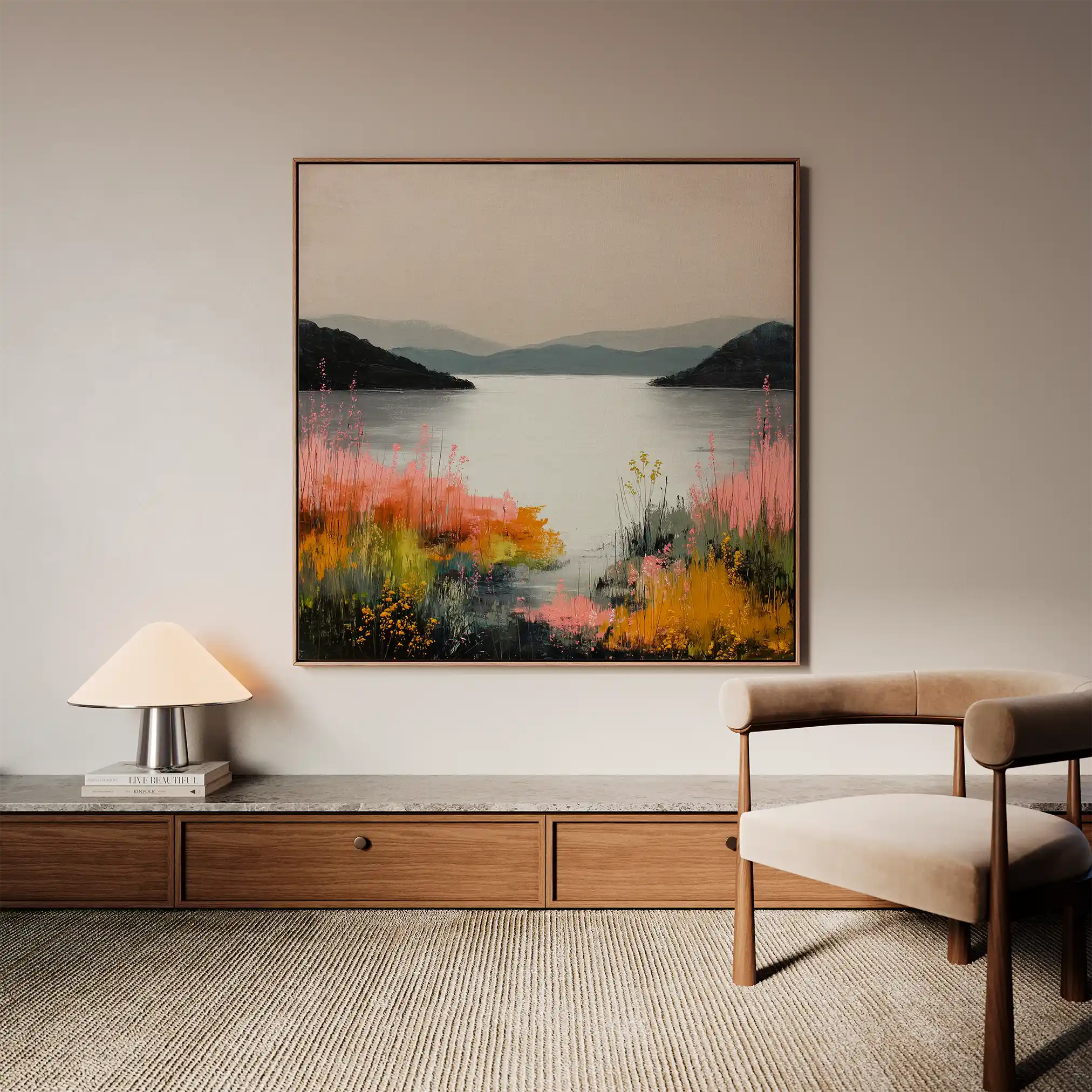 Abstract 1244 Canvas Art 60 x 60 cm / Black