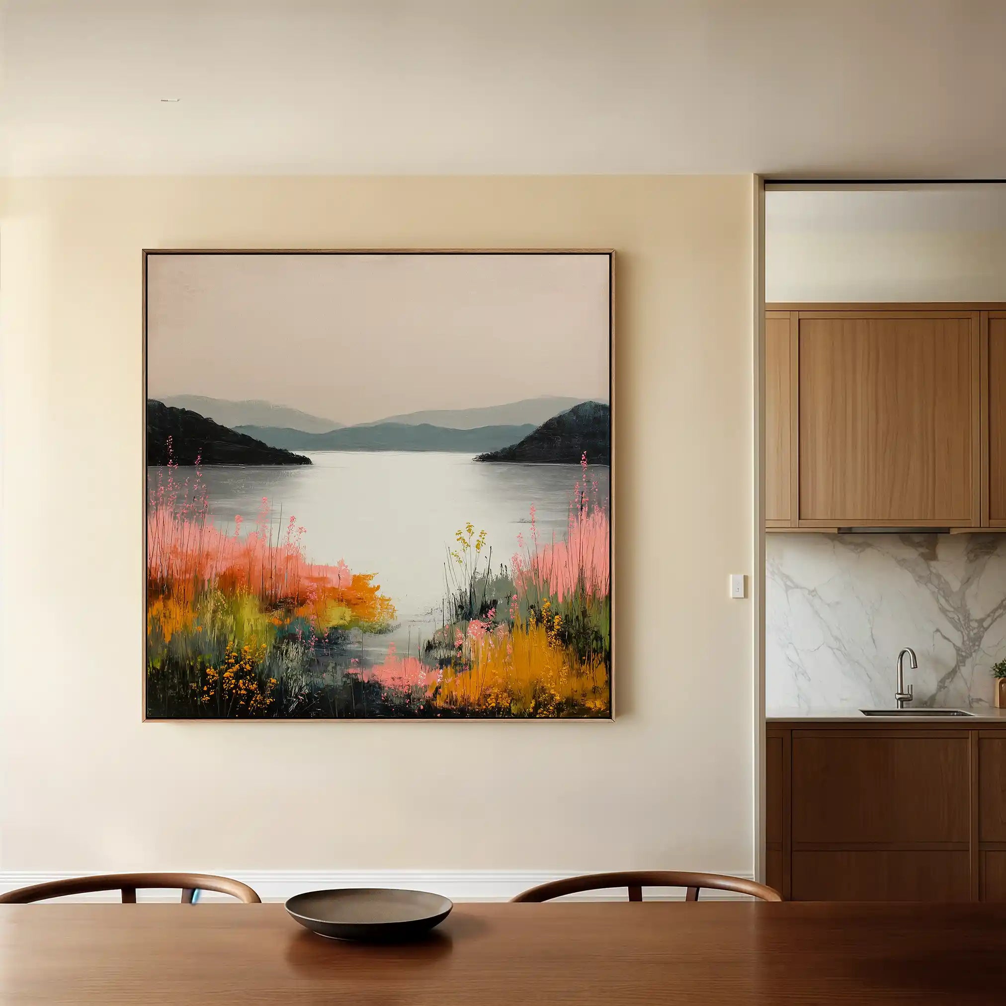 Abstract 1244 Canvas Art 60 x 60 cm / Black