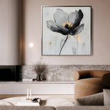 Floral 1244 Canvas Art 16" x 16" / 40 x 40 cm / Black