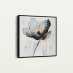Floral 1244 Canvas Art 16" x 16" / 40 x 40 cm / Black