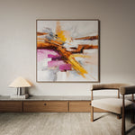 Abstract 1245 Canvas Art 16" x 16" / 40 x 40 cm / Black