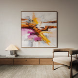 Abstract 1245 Canvas Art 16" x 16" / 40 x 40 cm / Black