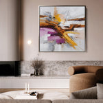 Abstract 1245 Canvas Art 16" x 16" / 40 x 40 cm / Black