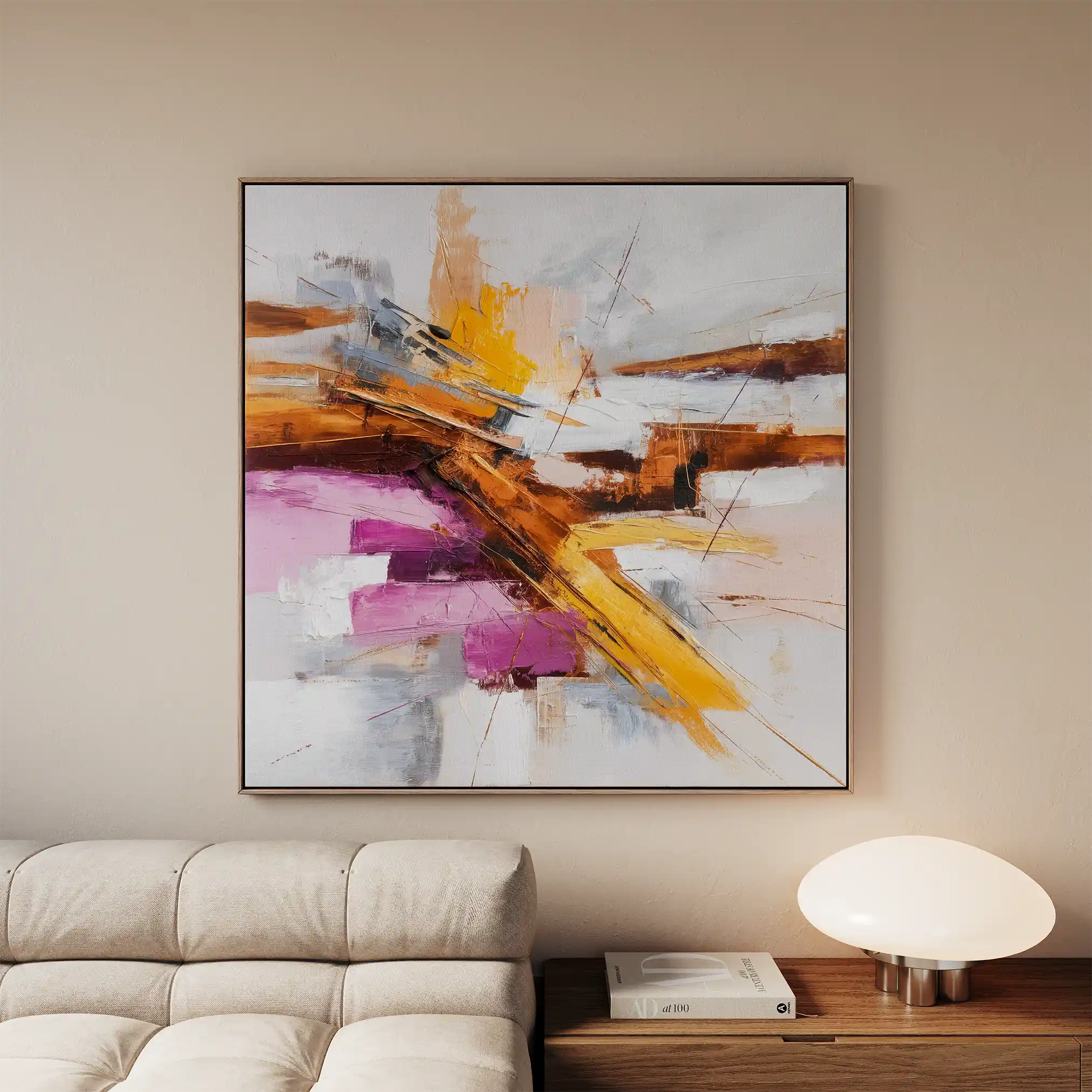 Abstract 1245 Canvas Art 60 x 60 cm / Black
