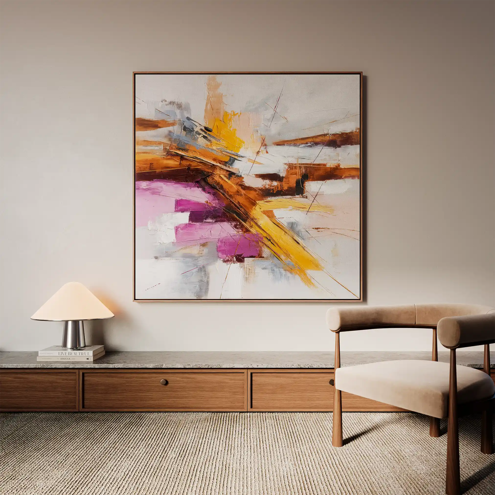 Abstract 1245 Canvas Art 60 x 60 cm / Black